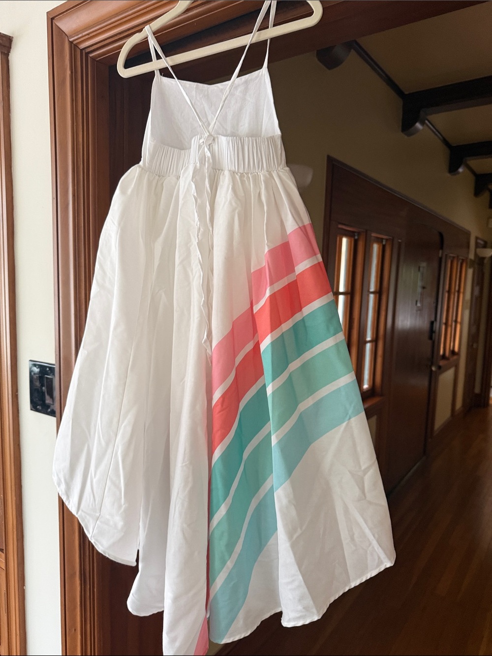Oopsie Daisy Size 7/8 White Spaghetti-Strap Kids Dress - Picture 3 of 5